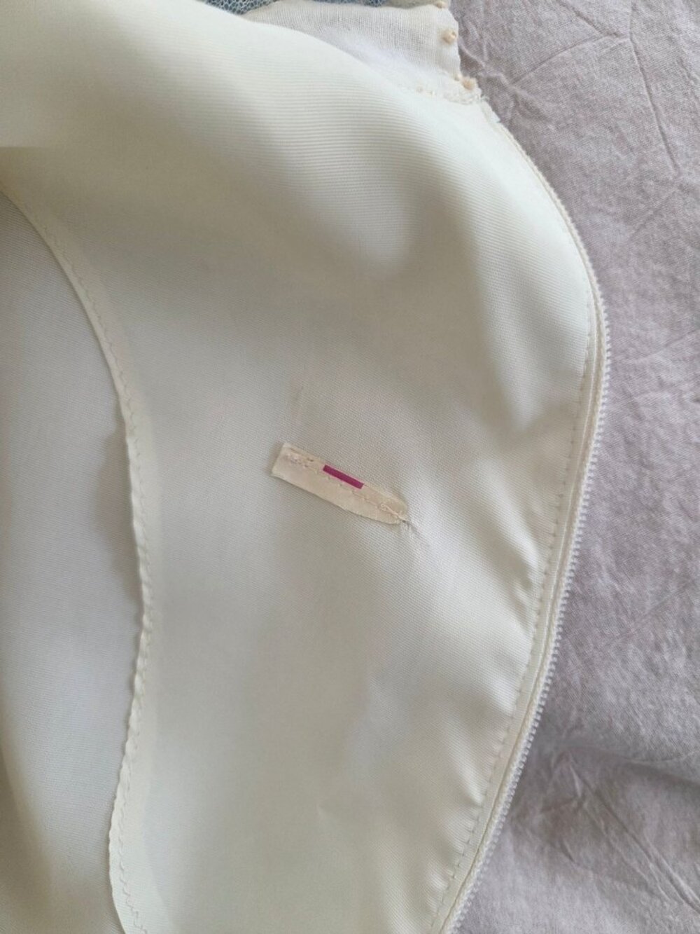 VTG Gunne Sax Ivory Lace Prairie Wedding Dress Cameo Pin Sheer OverlayCottage - Picture 14 of 15